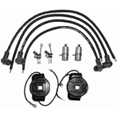Aftermarket Tune Up Kit wWires Coil Points Condensers Fits John Deere 2 Cyl Motor ELI80-0056